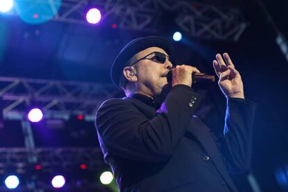 El cantante Rubén Blades, durante su actuación anoche en Madrid.