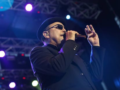 El cantante Rub&eacute;n Blades, durante su actuaci&oacute;n anoche en Madrid.