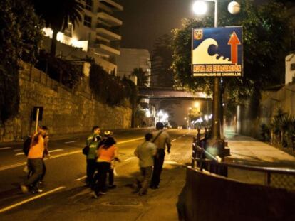 Costa Verde (Lima), depois da ativação do alerta de tsunami.