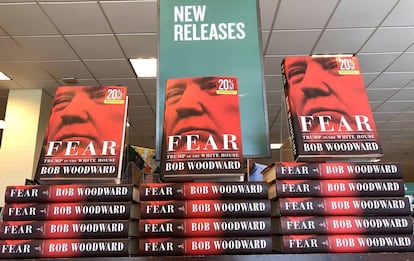 El libro 'Fear. Trump in the White House', del periodista BobWoodward, expuesto en la librería Barnes and Noble, de Corte Madera en California.