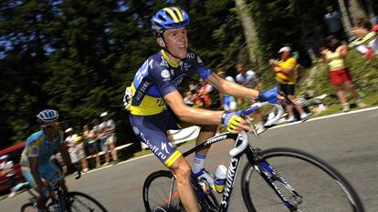 Chris Anker Sorensen, en una de sus participaciones en el Tour. afp