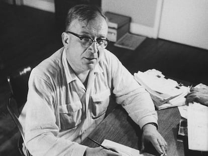 Dr. George Gamow working at his desk.    (Photo by Carl Iwasaki/Getty Images)