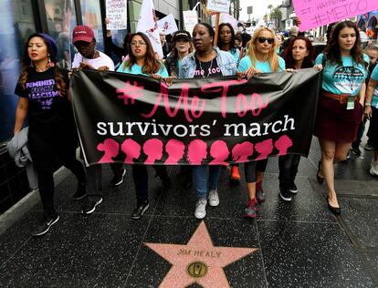 Mujeres en protesta contra el acoso sexual.