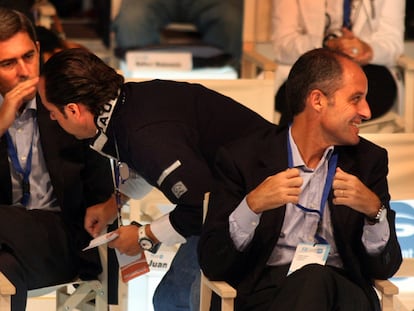 Ricardo Costa, Vicente Rambla, Álvaro Pérez, El Bigotes, y Francisco Camps en una convención del PP en 2008.