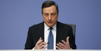 Mario Draghi, durante la rueda de prensa.