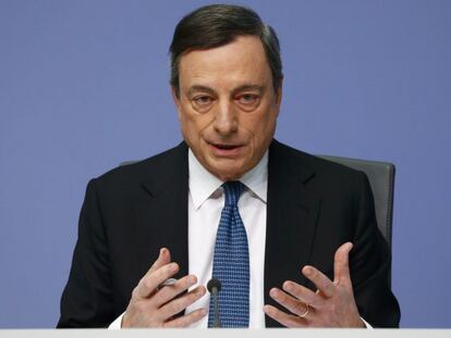 Mario Draghi, durante la rueda de prensa.