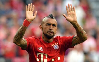 Arturo Vidal num jogo desta pré-temporada pelo Bayern de Munique.