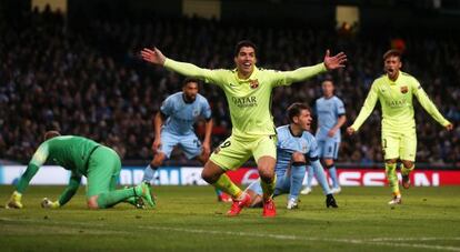 Luis Suárez, durante el partido contra el City.