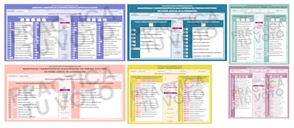 Boletas para la elección del Poder Judicial.