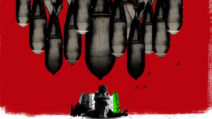 Viñeta de Sr. García para la tribuna 'Madrid, Gaza, Europa', de Fernando León de Aranoa, 16 de septiembre de 2025.