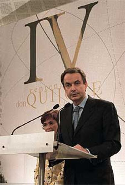 José Luis Rodríguez Zapatero, ayer durante su intervención.