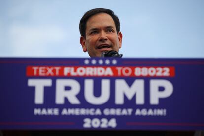 Marco Rubio, esta semana en un mitin en Doral, cerca de Miami, en favor de Trump.