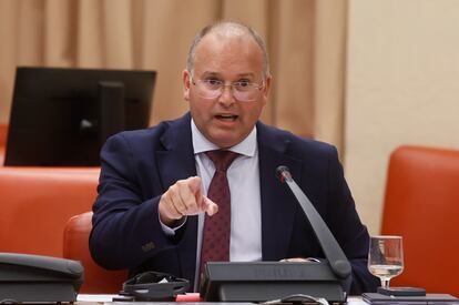 El portavoz parlamentario del PP, Miguel Tellado, durante la reunión de la Diputación Permanente celebrada el martes en el Congreso.