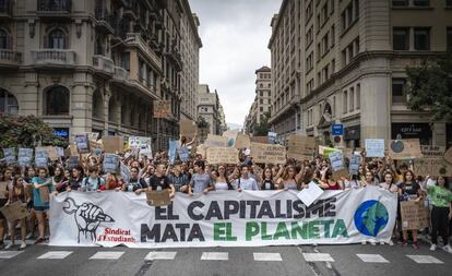 Manifestación de la Huelga Mundial por el Clima, el 27 de septiembre de 2019 en Barcelona.