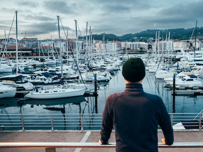 El puerto náutico de Sanxenxo (Pontevedra) a última hora de la tarde del miércoles, primer día de la visita del rey Juan Carlos.