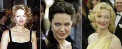 De izquierda a derecha, las actrices Jodie Foster, Angelina Jolie y Cate Blanchett.