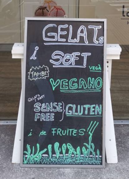 Vegan ice cream on offer in Barcelona.