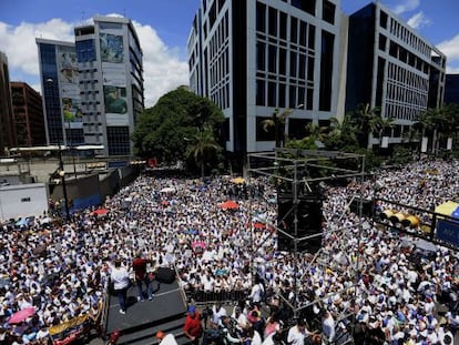 Protestos contra Nicolás Maduro em Caracas.