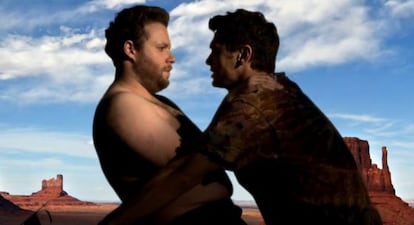 Franco y Rogen, en un momento íntimo de su gran éxito cibernético