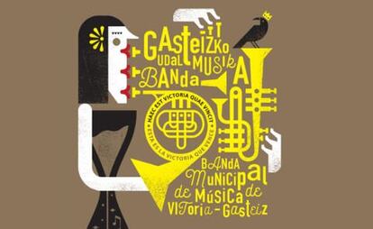 Cartel del concierto que la Banda Municipal de Música ofrecerá en el Teatro Principal Antzokia.