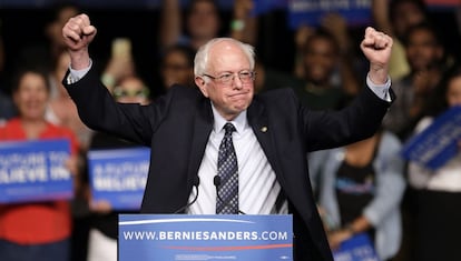 El dem&oacute;crata Sanders, la noche del martes en Miami