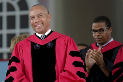 El exgobernador de Massachusetts y precandidato demócrata Deval Patrick.