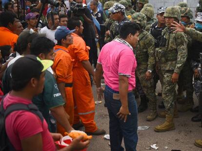 Una protesta en Veracruz en abril por la explosión con víctimas de una planta petroquímica.