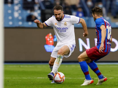 Dani Carvajal, durante la semifinal de la Supercopa contra el Barcelona.