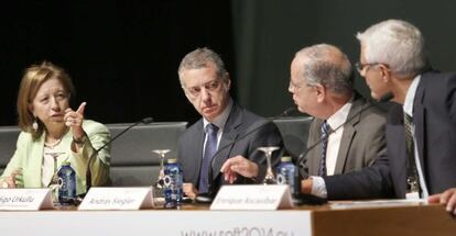 El lehendakari, Iñigo Urkullu, en el simposio sobre energía que3 se celebra en el Kursaal donostiarra.