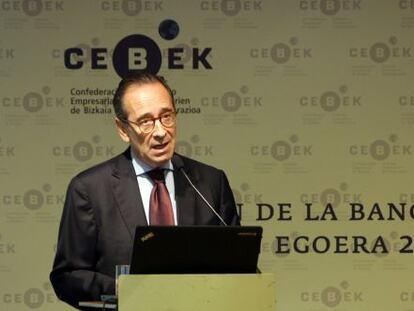El presidente de Kutxabank, Gregorio Villalabeitia, invitado por Cebek en Bilbao