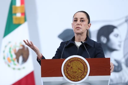 Claudia Sheinbaum en Palacio Nacional de la Ciudad, este martes.