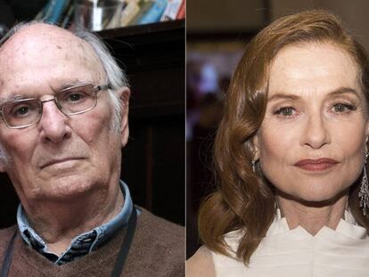 Carlos Saura, en Madrid, el 30 de octubre de 2017, e Isabelle Huppert, en París, el 2 de marzo de 2018. 