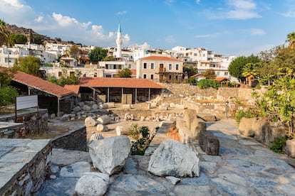 Las ruinas del mausoleo de Halicarnaso en Bodrum (Turquía).