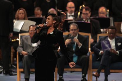 Jennifer Hudson fue una de las artistas que rindió homenaje a Aretha Franklin en su funeral.