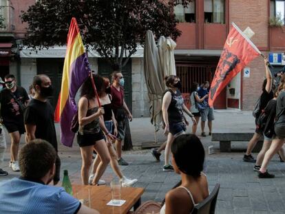 Protesta contra la monarquía en Madrid, este domingo día 9.