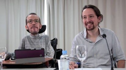 Pablo Echenique and Pablo Iglesias.