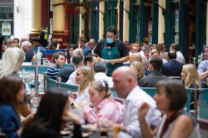 Una terraza en Leadenhall Market, en Londres, el 27 de julio.