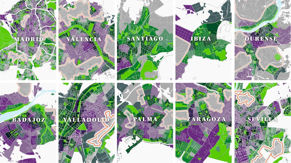 Árboles contra el calor urbano: el 80% de los valencianos y el 60% de los madrileños no tienen zonas verdes cerca