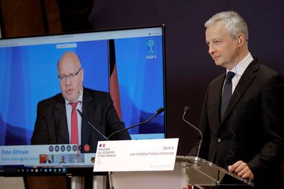 Le Maire escucha a Altmaier durante la videoconferencia de este jueves.