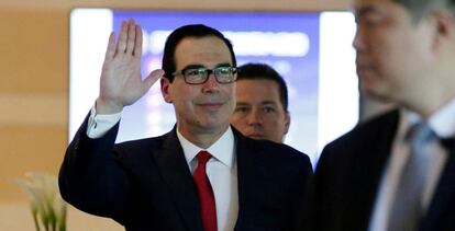 El secretario del Tesoro de EE.UU., Steven Mnuchin, en Pekín.