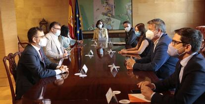 Reunión entre el Gobierno y Ciudadanos el lunes pasado para abordar los rebrotes y las medidas pactadas durante la pandemia.