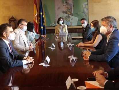 Reunión entre el Gobierno y Ciudadanos el lunes pasado para abordar los rebrotes y las medidas pactadas durante la pandemia.