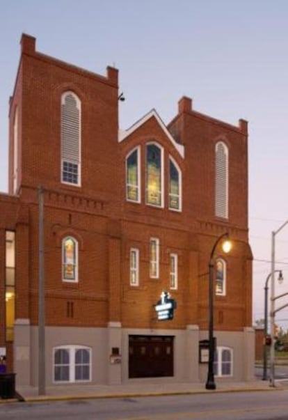 Exterior de la antigua iglesia Ebenezer, en Atlanta.