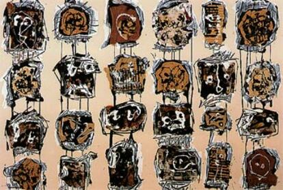 <b></b><i>24 cabezas,</i> obra de Antonio Saura que se exhibirá este año en el Museo Guggenheim de Bilbao.