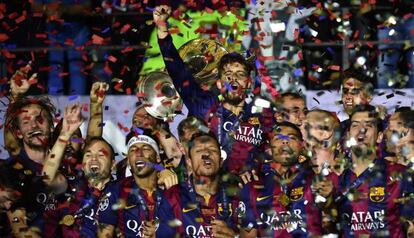 El Barcelona celebra la Champions el pasado junio.