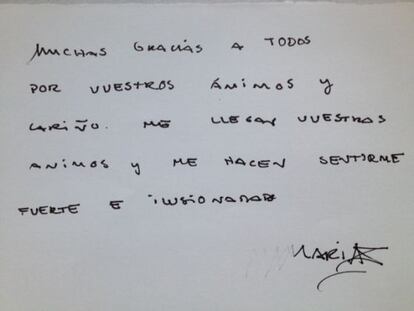 Carta de María de Villota
