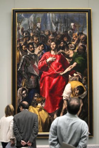 El Expolio de Cristo, de El Greco. Tras ser restaurado, el cuadro se expone estos d&iacute;as en el Museo del Prado antes de volver a la catedral de Toledo.