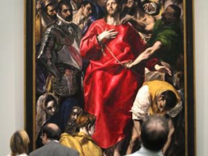 El Expolio de Cristo, de El Greco. Tras ser restaurado, el cuadro se expone estos d&iacute;as en el Museo del Prado antes de volver a la catedral de Toledo.