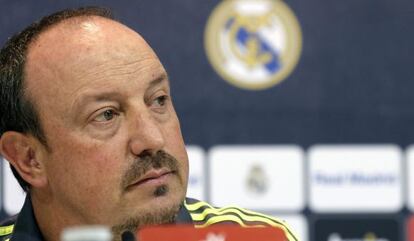 Benítez durante la rueda de prensa de este viernes.