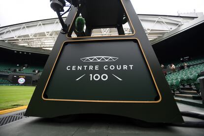 Logotipo en homenaje a los 100 años de la central de Wimbledon.